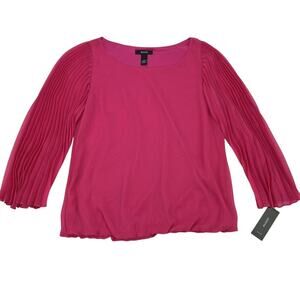 Alfani Women's Pink Prima Bloom Ruffled Long Sleeve Blouse Top Size 12 NWT